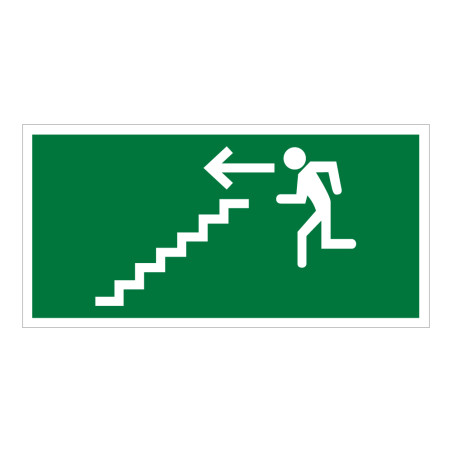 Panneau d'évacuation - Escalier - Direction flèche à gauche