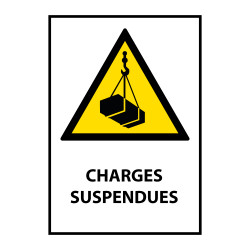 Panneau danger - Charges suspendues - W015 - ISO EN 7010
