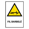 Panneau danger - Fil barbelé - Format W033 - Norme ISO 7010