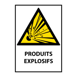 Panneau danger - Produits Explosifs - W002 - Norme ISO 7010