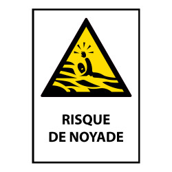 Panneau danger - Risque de Noyade - W167 - Norme ISO EN 7010