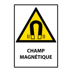 Panneau danger champ magnétique – W006 – Conforme norme ISO EN 7010