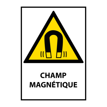 Panneau danger champ magnétique – W006 – Conforme norme ISO EN 7010