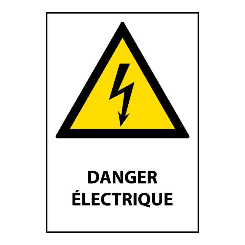 Panneau danger électrique - W012 – Conforme norme ISO EN 7010
