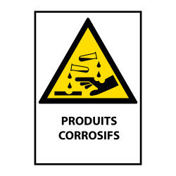 Panneau de danger - Produits Corrosifs - W023 - ISO EN 7010
