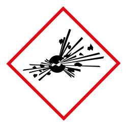 Lot d'étiquettes adhésives GHS01 – Danger Matières explosives – Vinyle