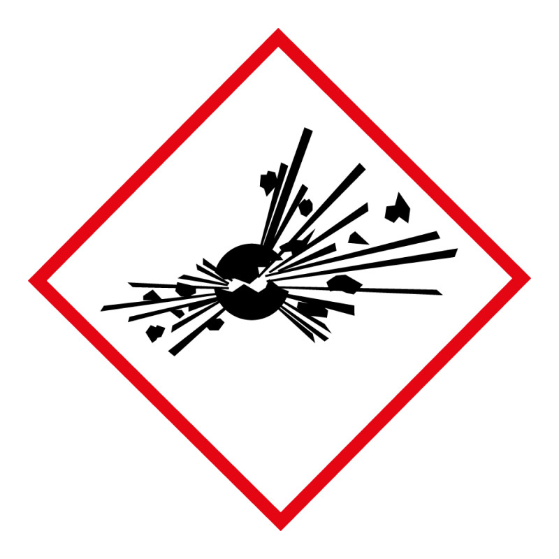 Lot d'étiquettes adhésives GHS01 – Danger Matières explosives – Vinyle