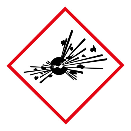 Lot d'étiquettes adhésives GHS01 – Danger Matières explosives – Vinyle