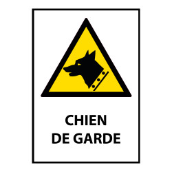 Signalétique W013 – Panneau danger chien de garde – ISO 7010