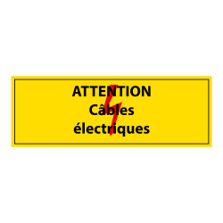 Adhésif - Attention câbles électriques - Vinyle - ISO 7010