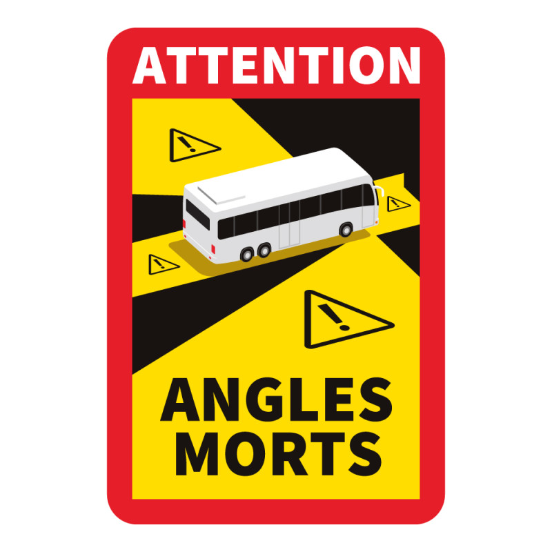 Adhésif - Danger Angles Morts BUS  170 x 250 mm - Vinyle