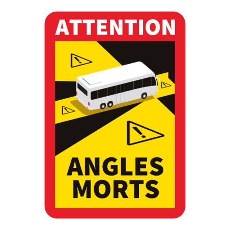 Adhésif - Danger Angles Morts BUS  170 x 250 mm - Vinyle