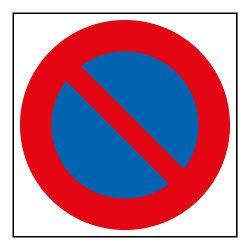 Adhésif carré - Stationnement interdit - 150x150 mm - Lot de 20