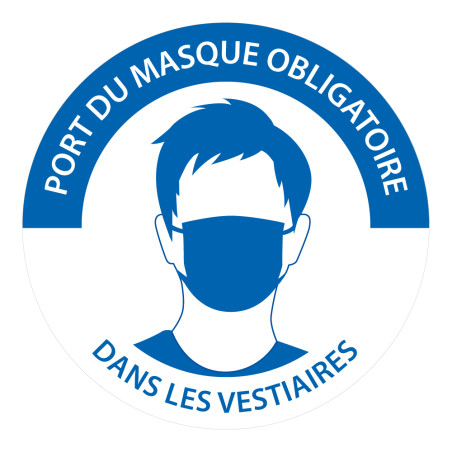 Panneau "Port du masque obligatoire dans les vestiaires"