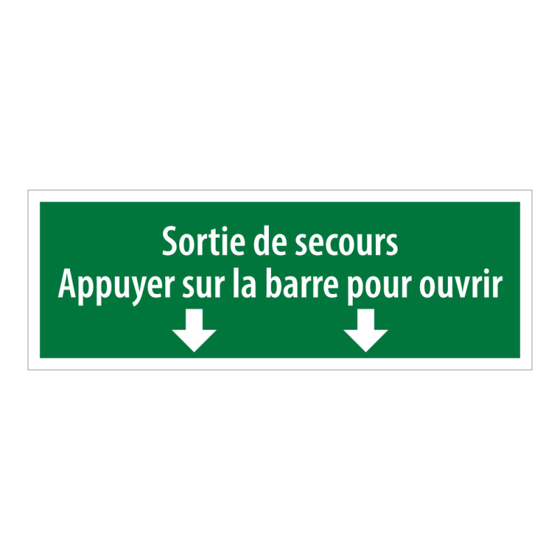 Panneau & autocollant - Sortie secours appuyer barre ouvrir