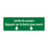 Panneau & autocollant - Sortie secours appuyer barre ouvrir