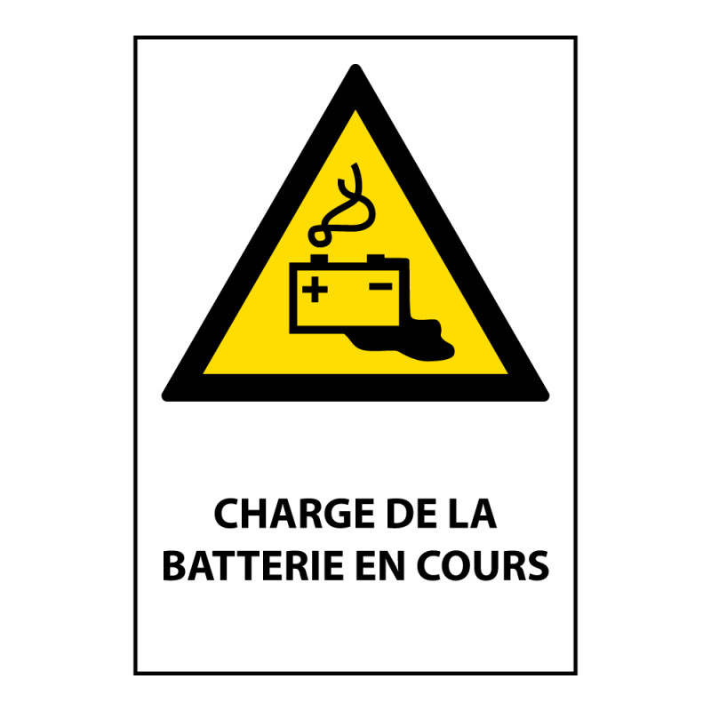 Panneau - Charge en cours de la batterie - W026 - format portrait