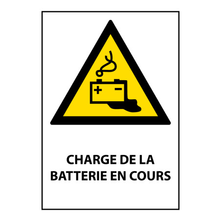 Panneau - Charge en cours de la batterie - W026 - format portrait