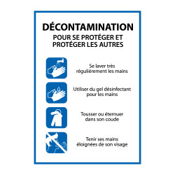 Panneau - Consignes Décontamination - Vinyle/PVC - A5/A4