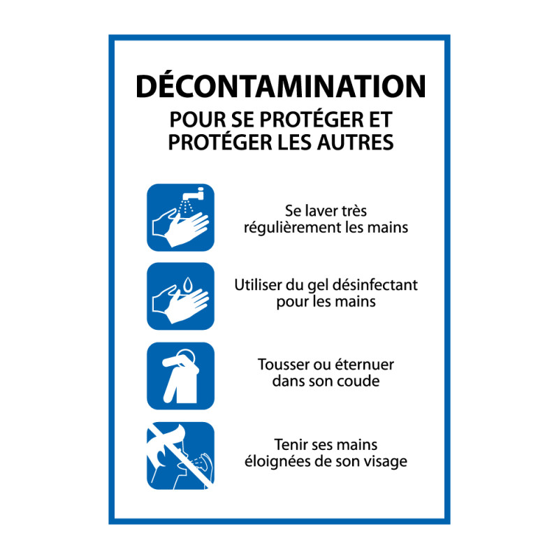 Panneau - Consignes Décontamination - Vinyle/PVC - A5/A4