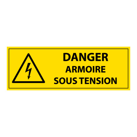 Panneau - Danger armoire sous tension - PVC - ISO 7010