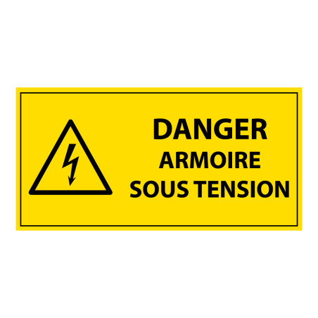 Panneau - Danger armoire sous tension - PVC - ISO 7010