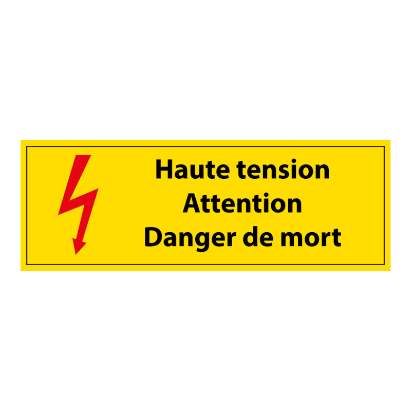Panneau - Haute tension Danger de Mort - PVC - ISO 7010