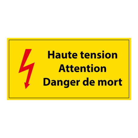 Panneau - Haute tension Danger de Mort - PVC - ISO 7010