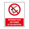 Panneau - Interdiction de Fumer/Vapoter avec décrêt - 250 x 300 mm