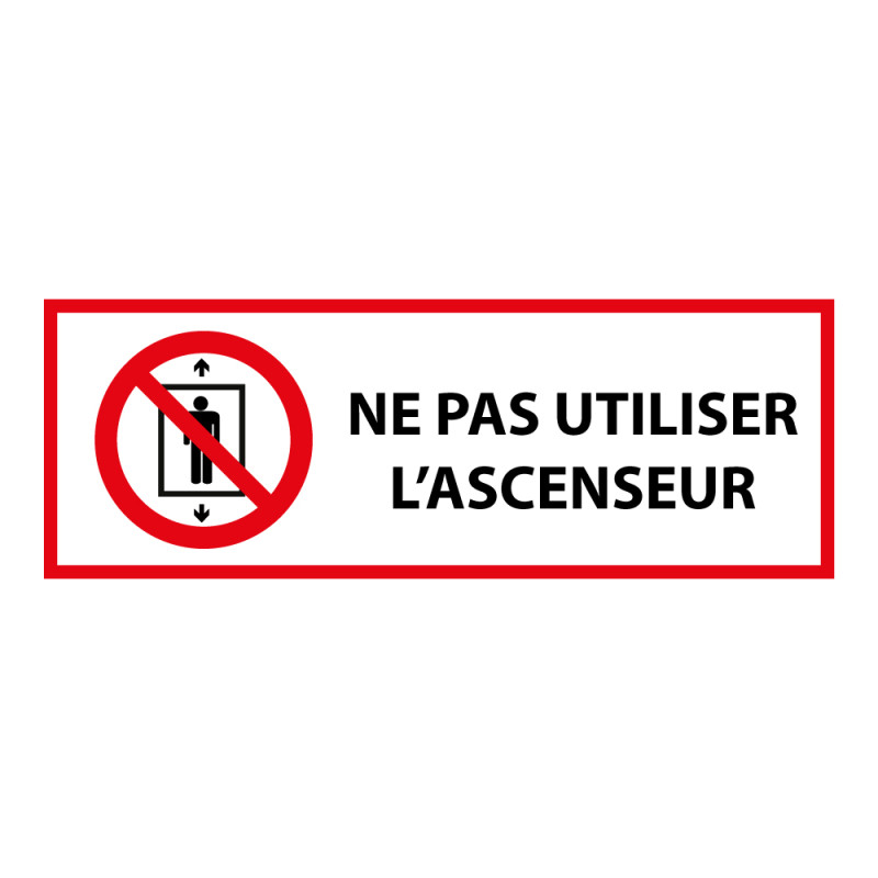 Panneau - Interdiction utiliser ascenseur personnes - ISO 7010