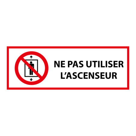 Panneau - Interdiction utiliser ascenseur personnes - ISO 7010