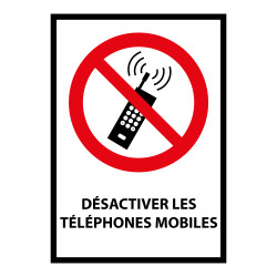 Panneau Désactiver les téléphones mobiles - P013 - Norme ISO 7010