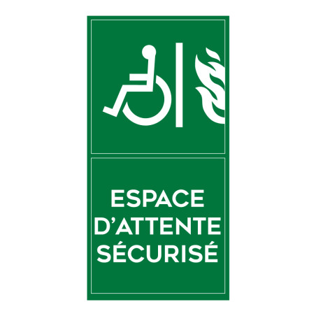 Panneau Espace d’attente sécurisé – Format portrait – ISO 7010