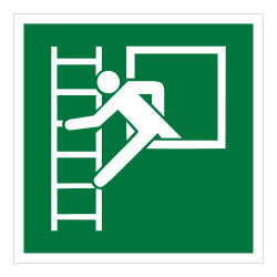 Panneau Evacuation - Fenêtre secours échelle - E016 - ISO 7010