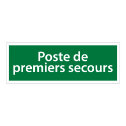 Panneau adhésif - Poste de premiers secours - Évacuation