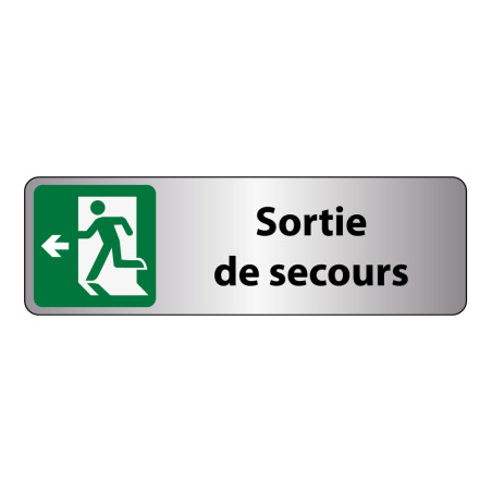 Panneau Sortie de secours adhésif – PVC ou aluminium brossé