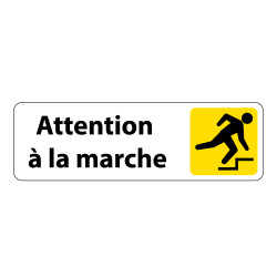 Panneau adhésif - Attention à la marche Trébuchement - ISO 7010