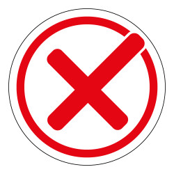 Panneau adhésif - Coche rouge - Signalisation d'interdiction