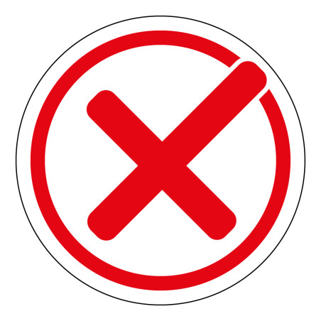 Panneau adhésif - Coche rouge - Signalisation d'interdiction