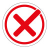 Panneau adhésif - Coche rouge - Signalisation d'interdiction