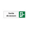 Sortie de secours à droite – Panneau adhésif PVC/alu