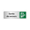 Sortie de secours à droite – Panneau adhésif PVC/alu