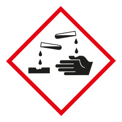 Lot d'étiquettes adhésives GHS05 - Danger Matières corrosives - Vinyle