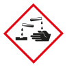 Lot d'étiquettes adhésives GHS05 - Danger Matières corrosives - Vinyle