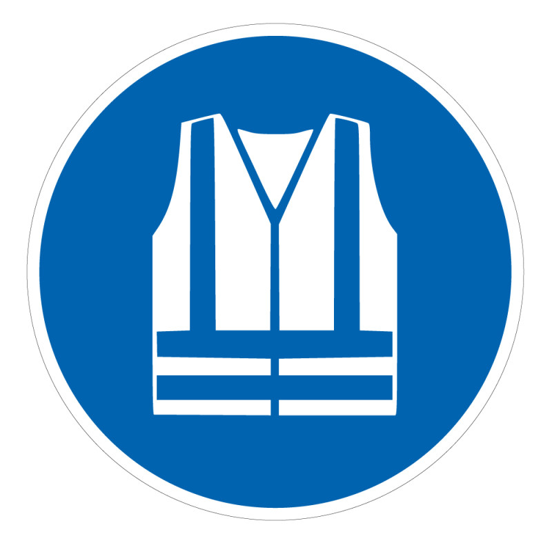 Marquage au sol - Gilet de sécurité obligatoire - M015 - ISO 7010