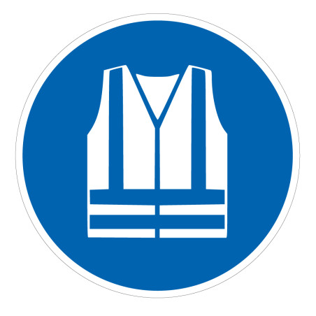 Marquage au sol - Gilet de sécurité obligatoire - M015 - ISO 7010