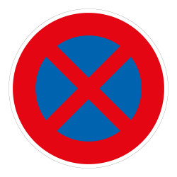 Panneau - Arrêt/Stationnement Interdits - Vinyle - ø200 mm