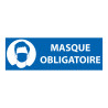 Panneau signalétique masque obligatoire ERP - Rectangle bleu