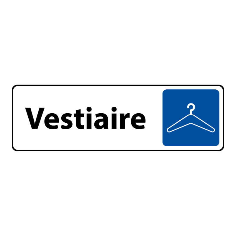 Panneau “Vestiaires” pictogramme cintre – adhésif PVC/Alu