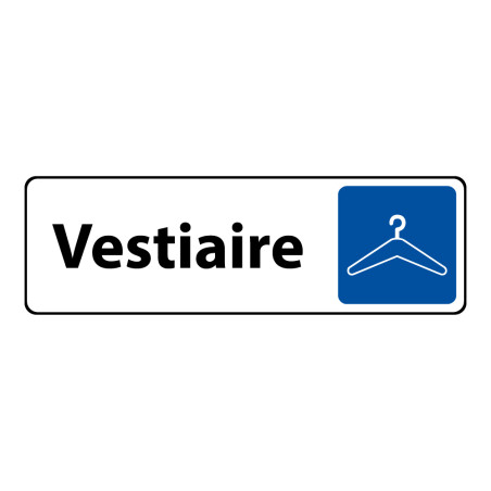Panneau “Vestiaires” pictogramme cintre – adhésif PVC/Alu